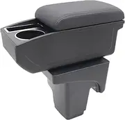 Car Armrest Box for Ford Focus 2012-2018 MK3 Auto Accessories Center Console Leather Arm Rest Double-Layer Storage Space with Cup Holder (Black Thread)