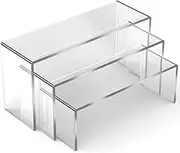 3Pcs Acrylic Display Stand Acrylic U Shape Display Stand Durable Lightweight Cupcake Holder Dessert Display Jewelry Display Riser Showcase in Different Sizes for Candy Cupcake etc. (Transparent)