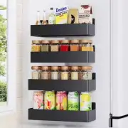 4 Pack Magnetic Spice Bottle Rack Organizer Storage Shelf for Refrigerator Oven