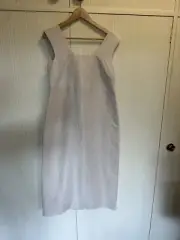 Cos Size 10 BNWT RRP $290.00 Linen/Cotton Dress With Tie Creme Fully Lined