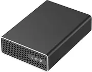 2 Bay RAID, Aluminium RAID Enclosure for 2 x 2.5 Inch SATA SSD/HDD, USB 3.2 Gen2 (10 Gbit/s), Aluminium Housing, RAID 0, RAID1, Single, Large, 2 x Cable USB-A, USB-C