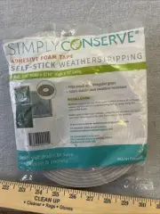 Two Simply Conserve Energy Saving Self Stick Weatherstrip Adhesive Foam Tape New