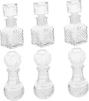 CALLARON 6Pcs Crystal Decanter Transparent Wine Aerator Bottles for Whisky Tasting and Wine Preservation Elegant Design for Home Parties and Gifting