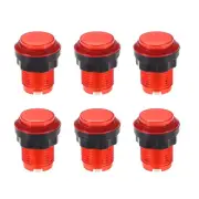 Game Round Push Buttons Red LED Light with Micro Switches 33.5mm/12V/6 Pcs