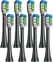 Replacement Toothbrush Head, Compatible With ROAMAN ST051/ST052/ST8872/ST8873/SN02 Electric Toothbrush(8pcs BLACK)