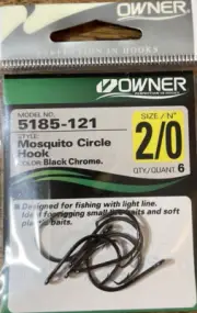 Owner MosquitoCircle #5185-121 Hook Size 2/0-1pk of 6pcs-Brand New-SHIP N 24 HRS