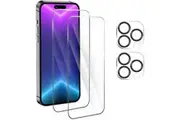 2Pack Tempered Glass Screen Protector for iPhone 15 Plus [6.7 inch] & 2Pack Camera Lens Protector Premium HD Case Friendly Film-[for iPhone 15 Plus]