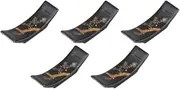 Set of 5 Black Pine Warped Chopsticks Rest [2.8 x 0.9 x 0.7 inches (7.2 x 2.2 x 1.8 cm) | Chopsticks Rest