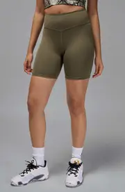 Jordan High Waist Bike Shorts in Medium Olive/White at Nordstrom