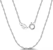 [XINCHENG] 2mm Chain Necklace, Silver Chain with Lobster Claw Clasp, Silver Necklace Chain for Men Women, Twisted Rope Chain Necklace 16" 18" 20" 22" 24" 26" 28" 30"
