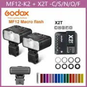 AU Godox MF12 K2 Macro Flash Mini Speedlite, TTL Flash+ with X2T-C/S/N/O/F KIT