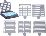 Sticky Note Stencil Template, Sticky Notepad Holder with Stencil, 3x3 Inch, Compact Desktop Memo Pad Organizer, Practical Office Supplies, Writing Accessory for Desk