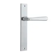 Iver Copenhagen Door Lever Handle on Rectangular Backplate Brushed Chrome