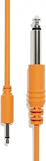 ExcelValley - 1-Pack - Mono Patch Cables - TS 3.5mm 1/8" to 6.35mm 1/4" [Orange | 30 cm - 11.81"]