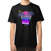 90s Vaporwave Sunset Cassette Tape in Outrun Synthwave style design T-shirt