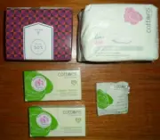 TSUNO BAMBOO OVERNIGHT PADS ULTRA THIN WINGED & 3 pk COTTONS TAMPONS & 1 pk PADS