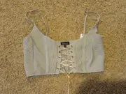 NWT Topshop Crop Top Size 12 Tie Front Super Cute
