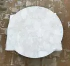 24" Round White Quartz Stone Coffee Table Top Crystal Healing Stone Hallway Deco