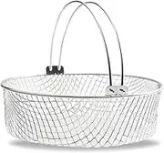 Air Fryer Basket, 8.25 inch Air Fryer Wire Mesh Basket with Handle, Replacement Stainless Steel Mesh Basket for Air Fryer, I-nstant Pot, Oven, Steamer, Air Fryer Accessory, Dishwasher Safe