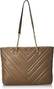 [DKNY] Vivian Quilted Leather Medium Tote Chain Shoulder Bag - Dune, Dune, Medium, Dune, Medium