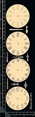 Dusty Attic Chipboard 3x12 - Clock Face & Hands, DA0391