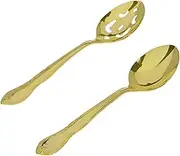 UPware Stainless Steel 2-Piece Serving Spoon with Slotted Spoon Set, Gold