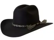 Akubra "Rough Rider" Wide Brim BLACK Hat - Size 52cm KIDS SIZE - Australian Made