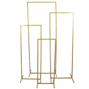 4 Rectangular Metal Floral Display Frame Wedding Arch Backdrop Stand Set Party