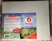 NEW Premium Artist Canvas Panels 6 Pack - 8 inch x 10 inch Triple Primed