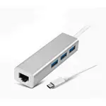 品名: 隨插即用 TYPE-C TO USB 3.1 HUB集線器/RJ45高速網卡/1000MBP(顏色隨機) J-1