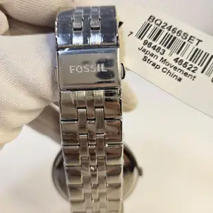 【FOSSIL】Fossil-BQ2466SET男款簡約風黑色錶盤石英手錶禮盒