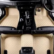 Daroori Custom Car Foot Mats - All Weather, Waterproof, Anti-Slip Personalized Car Mat Perfect for RHD Car, Truck, SUV (Beige)