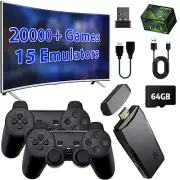 Consola retro inalámbrica, 20000+ juegos, 15 emuladores, 4K HDMI, 2 mandos.