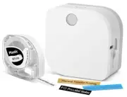 Label Maker Machine with Tape - Portable Bluetooth Label 1 Tape White-Gray