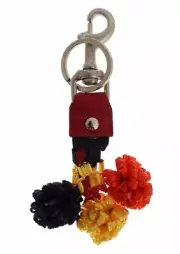 Dolce&Gabbana SICILY Unisex Multicolor Keyring Raffia Leather Clasp Finder Chain