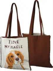 Primitives By Kathy Market Shopping Tote - I Love My Beagle