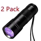 2 Pack UV Ultra Violet 12 LED Flashlight Blacklight 395 nM Inspection Lamp Torch