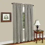 Achim Home Furnishings Buffalo Check Curtain Panel, 42-Inch by 63-Inch, Taupe