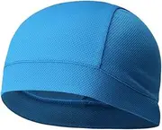 [Ipetboom] Quick Dry Cycling Cap for Men Women Outdoor Sports Lined Beanie Hat Helmet Liner Breathable and Comfortable (Sky Blue)