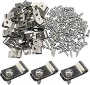 Wire Fence Clips 100 Pcs Stainless Steel Mounting Clamps With Screws for 12-16 Gauge Welded Wire to Wood, Metal or Vinyl Fence