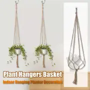 2PCS Macrame Plant Hanger Flower Pot Holder Hanging Jute Rope Wall Art Garden