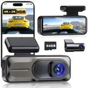 4K+2K Dash Cam Front and Rear,3.2" IPS Full Screen Dual Dash Camera for Cars,...