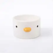 Purroom 15cm Ceramic Elevated Chick Pet Straight Bowl Feeding Container White