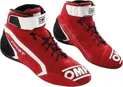 OMP Unisex First Race My2021 Running Shoes, Red/White, Size 37 Fia 8856-2018 Boat Shoe, Standard, EU, Standard