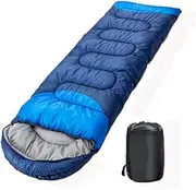 Camping Sleeping Bag, Lengthen and Widen Envelope Compact Outdoor Sleeping Bags with Zippered Holes for Feet, Hiking, Backpacking, Traveling，