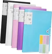 HOODANCOS 5 Pcs Show Folder Certificate Documents Portfolio Folders with Pockets Presentation Sticker Holder Report Bind Organizer Protectors Portfolio Book Display Book Dividers Clear Pp