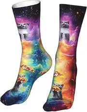 [CSIVKEJ] Crew Socks Comfort Casual Athletic Multi Design Socks For Women Men, Cat 6, One Size, Cat 6, One size