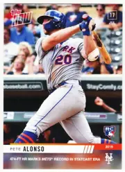 Pete Alonso 474 Ft HR Mets Statcast Era Record on 7/17/19 Topps NOW 524 SP /906