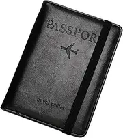 [Lyqaq] British Passport Holder - Premium PU Leather Wallet Travel Wallet| Secure UK Passport Organiser for Men&Women Passport,Business Cards,Boarding Passe | RFID Blocking (Black), Black, One Size