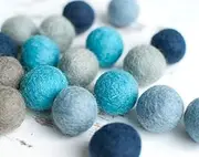 2cm Felt Balls | Assorted Blue Colour | Wool Felted Pom Poms DIY | Multi Blue Navy Grey Art Craft Beads Beading Supplies | Party Decor | Craft Bunting Balls | Cloud Den (50 Balls)